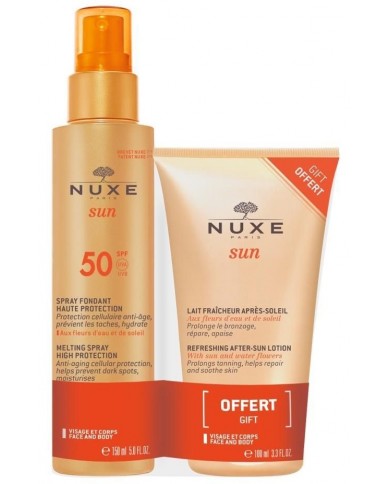 Nuxe Sun ecran Spray Solaire SPF50 150ml + Après-Soleil 100ml Offert Nuxe Sun ecran Spray Solaire SPF50 150ml + Après-Soleil 100ml Offert