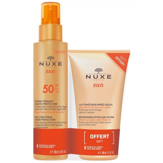 Nuxe Sun ecran Spray Solaire SPF50 150ml + Après-Soleil 100ml Offert Nuxe Sun ecran Spray Solaire SPF50 150ml + Après-Soleil 100ml Offert