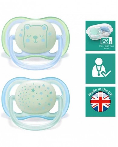 AVENT STHR sucette (bleu) ultra air nuit 6-18 mois