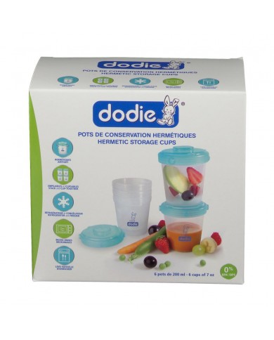 Dodie Pots de conservation Hermétique ( 6 pots de 200ml ) Dodie Pots de conservation Hermétique ( 6 pots de 200ml )