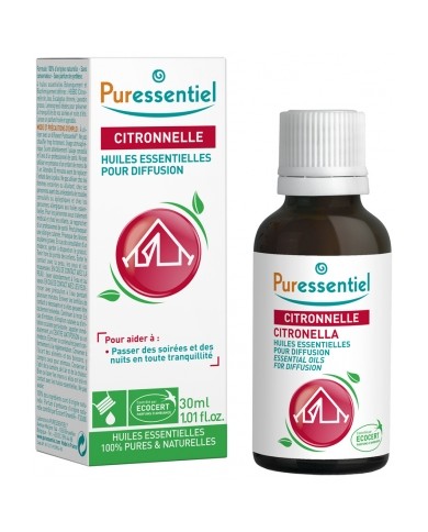 Puressentiel Huiles Essentielles Pour Diffusion Citronnelle + 3 Huiles Essentielles 30ml