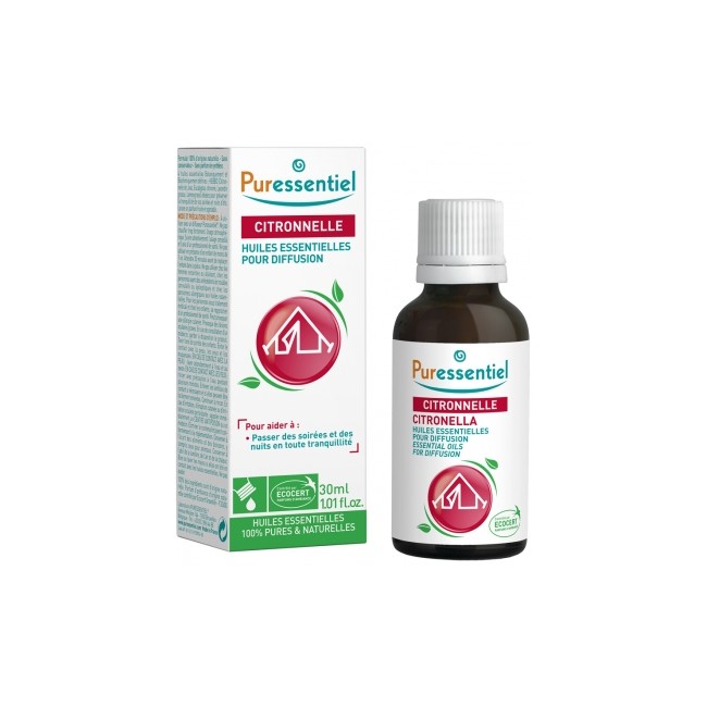 Puressentiel Huiles Essentielles Pour Diffusion Citronnelle + 3 Huiles Essentielles 30ml